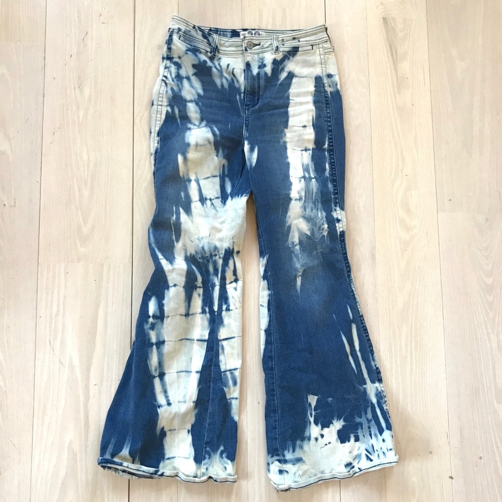 Free People Bleached Flare Pants Size 29